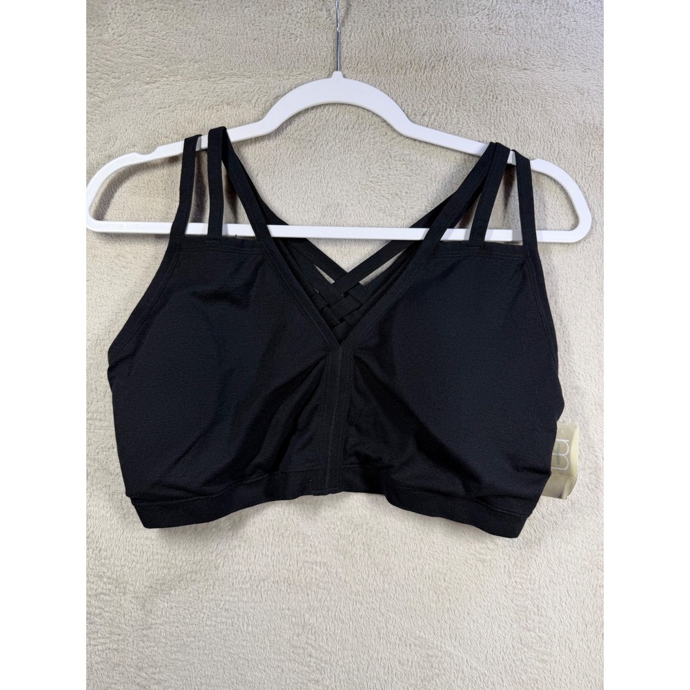 Maurices Bralette Womens 2X Black Seamless Strappy Back V-Neck Wireless New